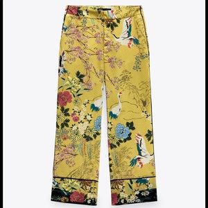 NWT Zara Cropped Satin Trousers